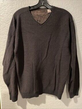 Tommy Bahama Dark Brown V-Neck Sweater Mens Size Large Casual Classic